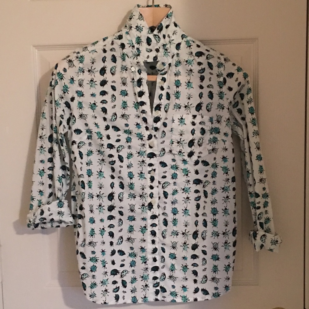 Lady Bug Print Button Down